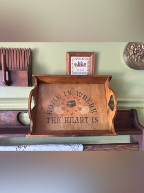 Wooden Decorative Tray - 'Home Is Where The Heart Is'
